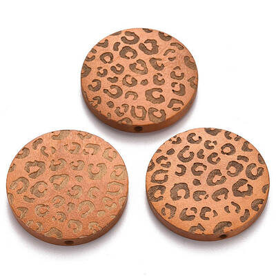 Painted Natural Wood Beads