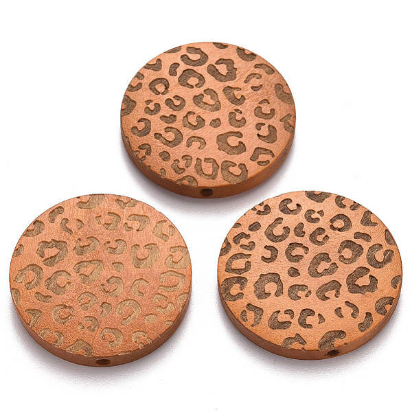 Painted Natural Wood Beads