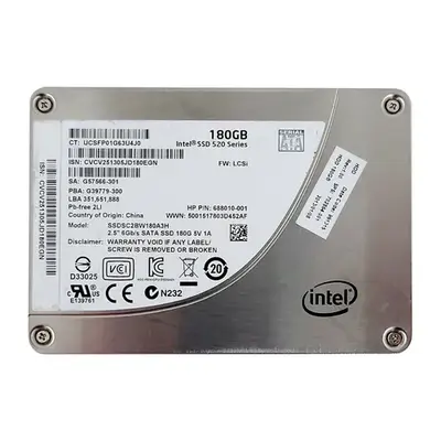 Intel SSDSC2BW180A3H | 520 180GB Multi-Level Cell SATA 6Gb/s 2.5-Inch Solid State Drive
