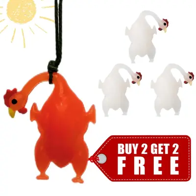 4PCS UV Chicken Color Changing Chicken Toy, Sunlight Sensor Gift for Kids, Car, Bag, Outdoor, Hiking, Backpack Accessories
