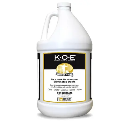 KOE Odor Eliminator 1 Gallon Concentrate β K.O.E. Odor Remover for Strong Odor for Cages, Runs & More (Apricot, Fresh, Orig...
