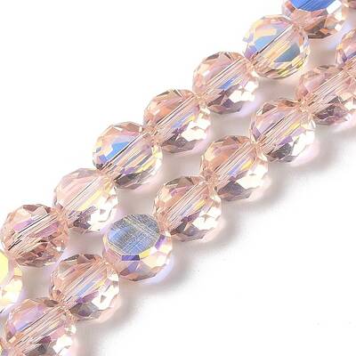 Transparent Electroplate Glass Beads Strands