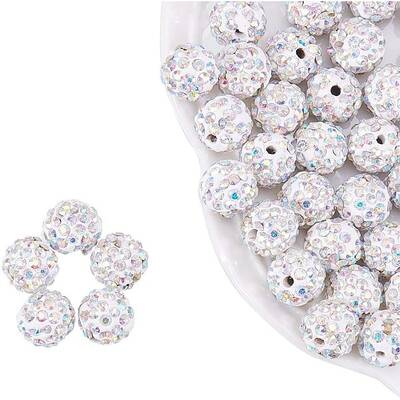 Polymer Clay Pave Rhinestone Beads