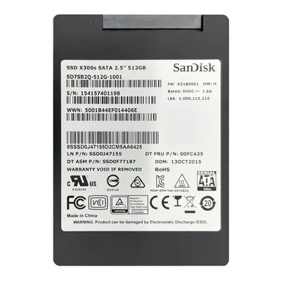 SD7SB2Q-512G-1001 SanDisk X300s 512GB MLC SATA 6Gb/s (AES-256 / SE TCG Opal 2.0) 2.5-inch Internal Solid State Drive