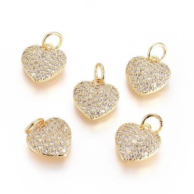 Brass Micro Pave Cubic Zirconia Pendants