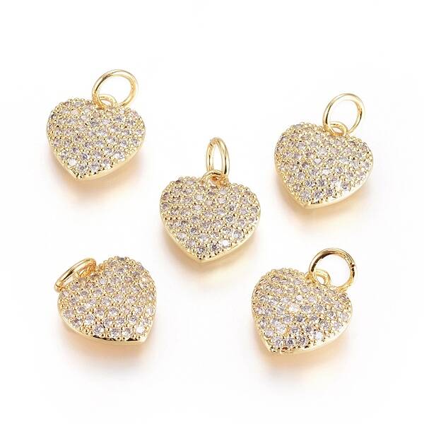 Brass Micro Pave Cubic Zirconia Pendants