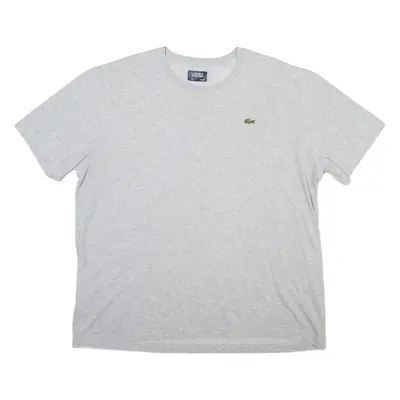 LACOSTE Mens T-Shirt Grey Crew Neck 2XL