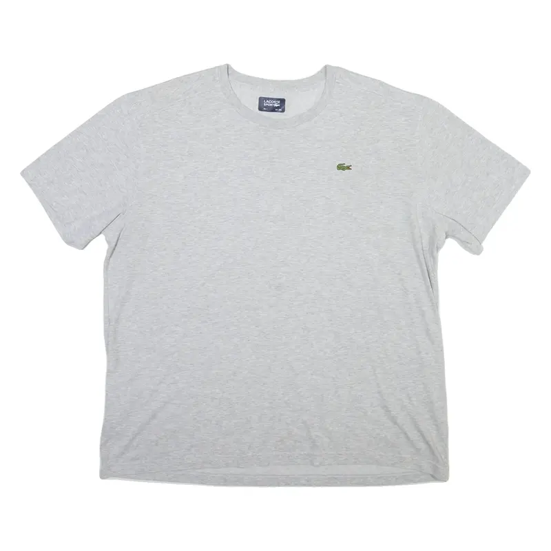 LACOSTE Mens T-Shirt Grey Crew Neck 2XL