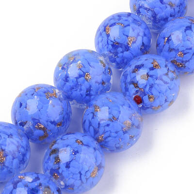 Handmade Gold Sand Lampwork Beads