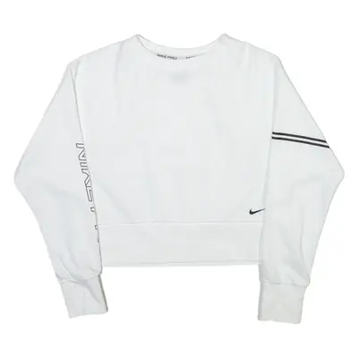 NIKE Womens Sweatshirt White Crew Neck XS