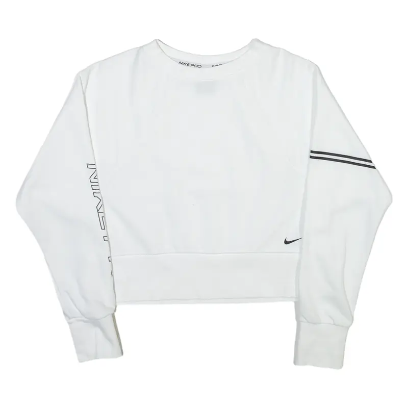 NIKE Womens Sweatshirt White Crew Neck XS