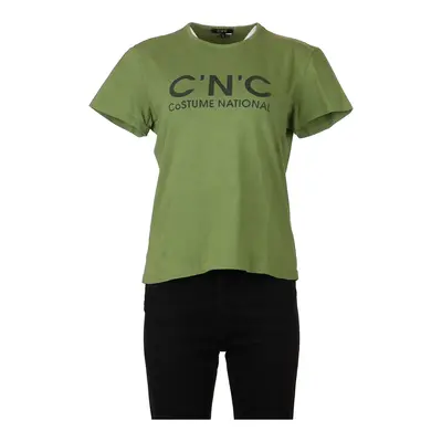 Costume National Spellout T-Shirt - Large Green Cotton