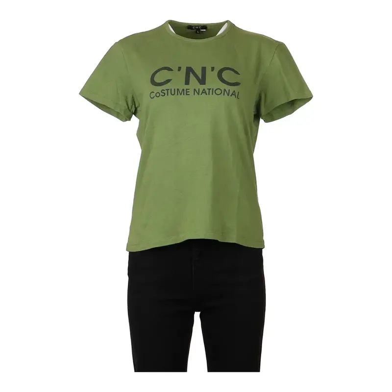 Costume National Spellout T-Shirt - Large Green Cotton
