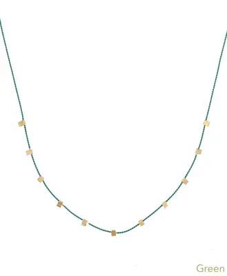 Hilo Necklace | Metal Color: Gold | Color: Green