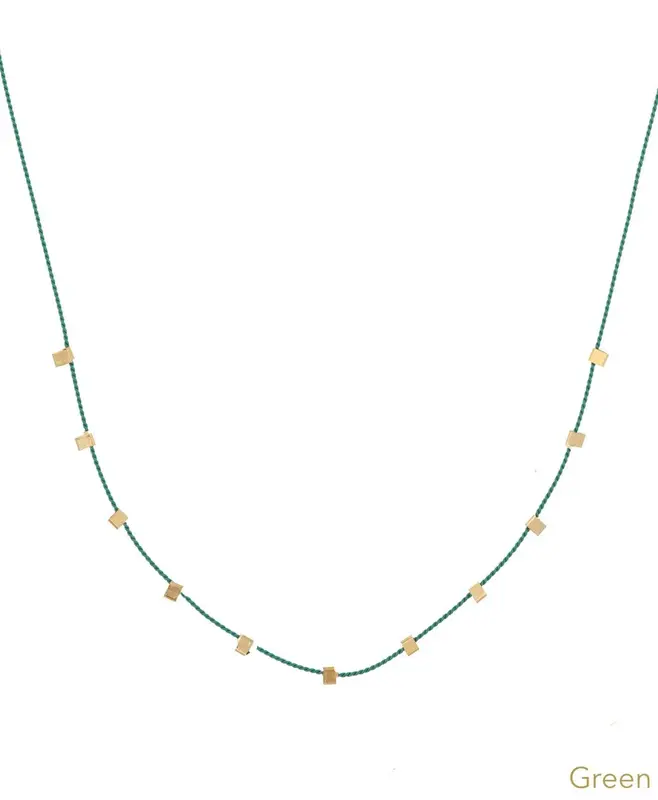 Hilo Necklace | Metal Color: Gold | Color: Green
