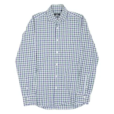 BOSS Regular Fit Mens Shirt Blue Check Long Sleeve M