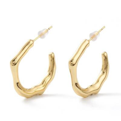 Brass Half Hoop Earrings
