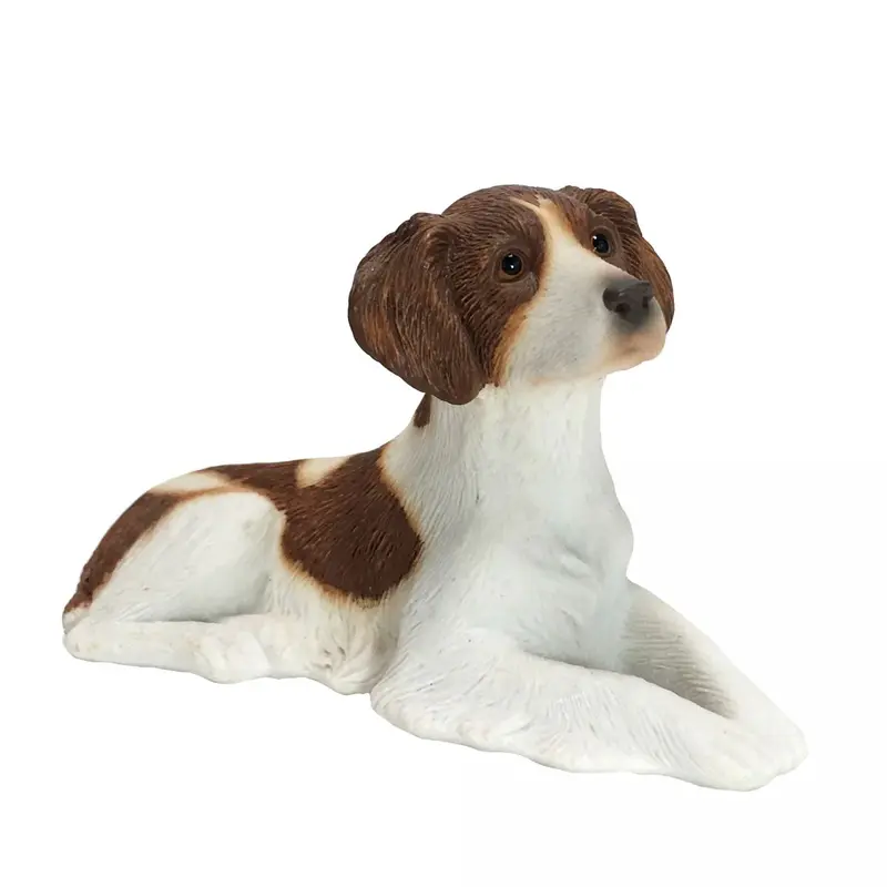 Sandicast Orange/White Brittany Dog Sculpture