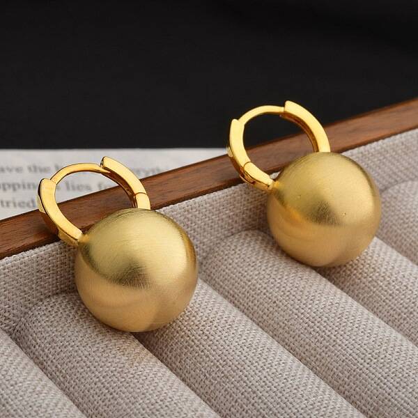 Round Brass Hoop Earrings for Women