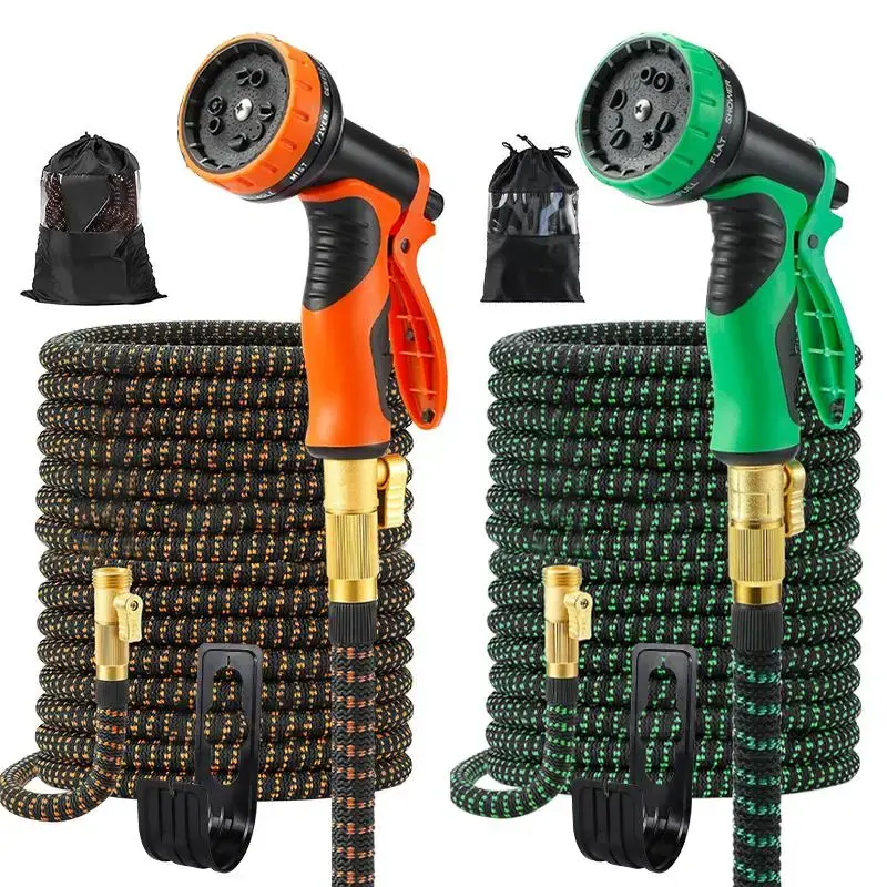 100ft Expandable Garden Hose with 10 Thumb Spray Nozzle, Outdoor Water Hose, Garage Car Wash Hose, Garden Irrigation Hose, Mu...
