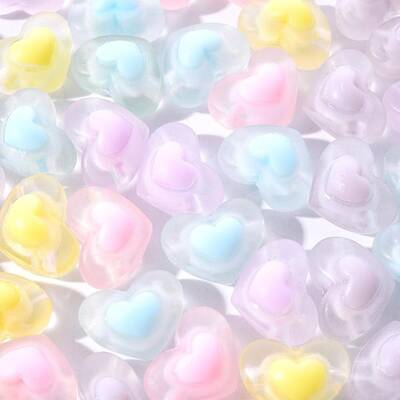 50Pcs 5 Colors Transparent Acrylic Beads