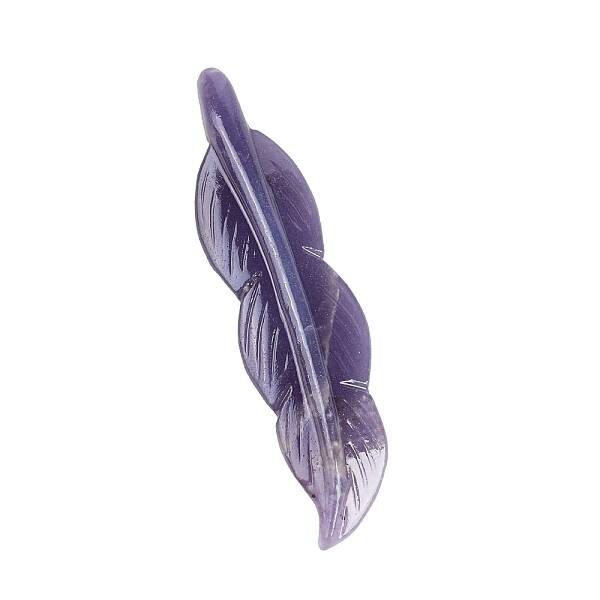 Natural Fluorite Carved Feather Figurines Statues for Home Office Desktop Decoration