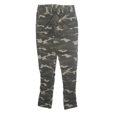 DIVIDED Camo Mens Trousers Green Regular Tapered W30 L31