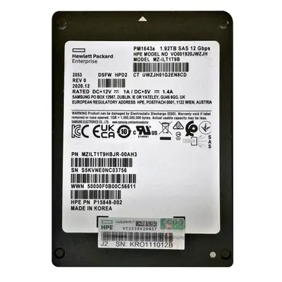 HP P15848-002 | 1.92TB SAS 12Gb/s 2.5-Inch Solid State Drive