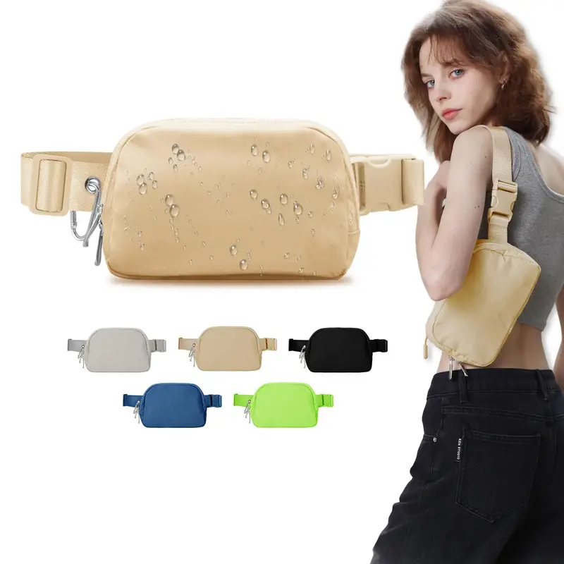 Waterproof Crossbody Adjustable Fanny Packs, Lightweight Belt Bag for Women Men Running Travelling, Everyday Use