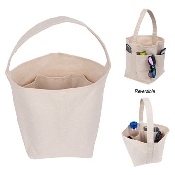 25 Customized Garden 10 oz. Cotton Canvas Tote Bag - Multi-Pocket
