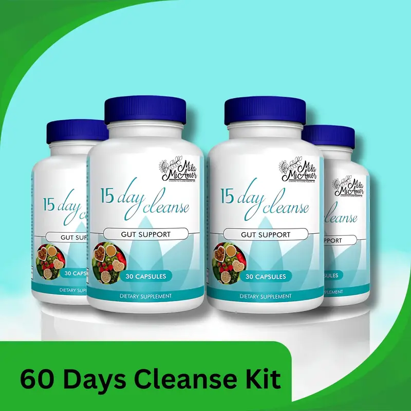 60 Day Cleanse Bundle- Gut and Colon Support | Caffeine Free | Advanced Formula with Senna, Cascara Sagrada, & Psyllium Husk ...