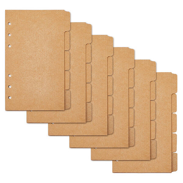 A6 5 Sheets Paper Binder Dividers