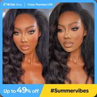 [WEAR GO HALF WIG] ISEE Invisible Hairline Wear Go Half Wig Kinky Straight & Yaki Straight Seamless Flip Over Wig Glueless Hu...