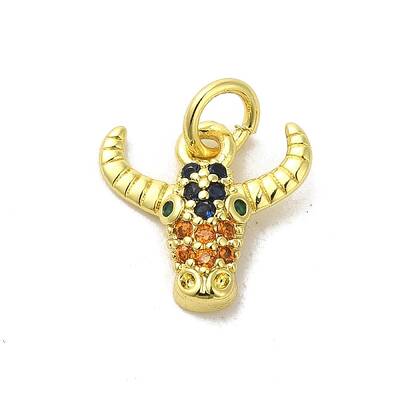 Real 18K Gold Plated Brass Pave Colorful Cubic Zirconia Pendants