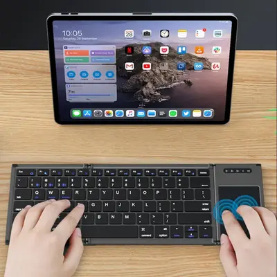 Ultra-thin Mini Wireless Gaming Keyboard, 1 Count Foldable Bluetooth-compatible Tablet Keyboard, Portable High Sensitivity To...