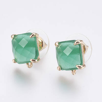 Faceted Glass Stud Earring Findings