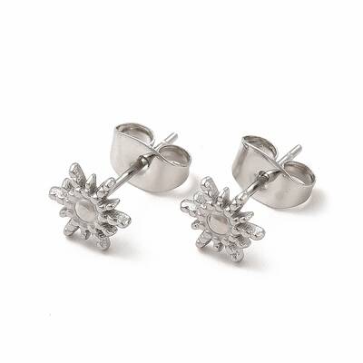 Non-Tarnish 304 Stainless Steel Sun Stud Earrings for Women
