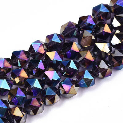 Electroplate Transparent Glass Beads Strands