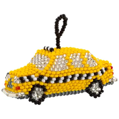 On the Go Beaded Ornament - Taxi