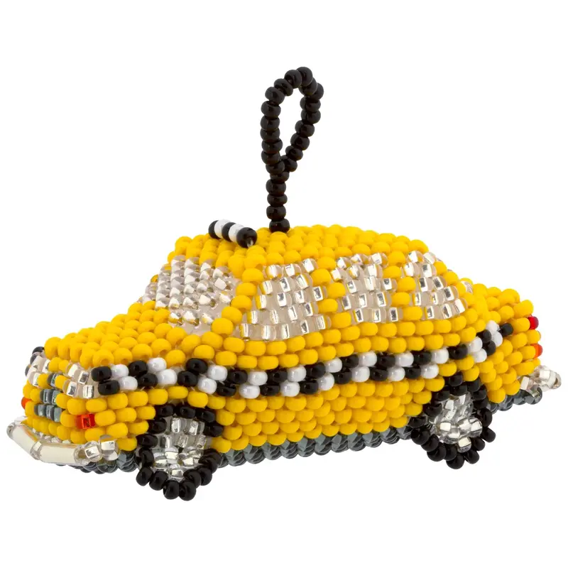 On the Go Beaded Ornament - Taxi