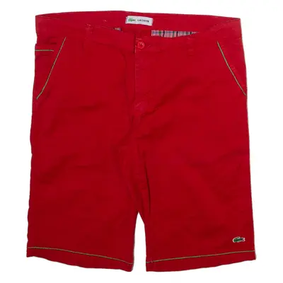LACOSTE Mens Casual Shorts Red L W36