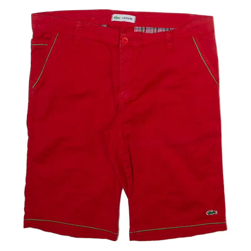 LACOSTE Mens Casual Shorts Red L W36