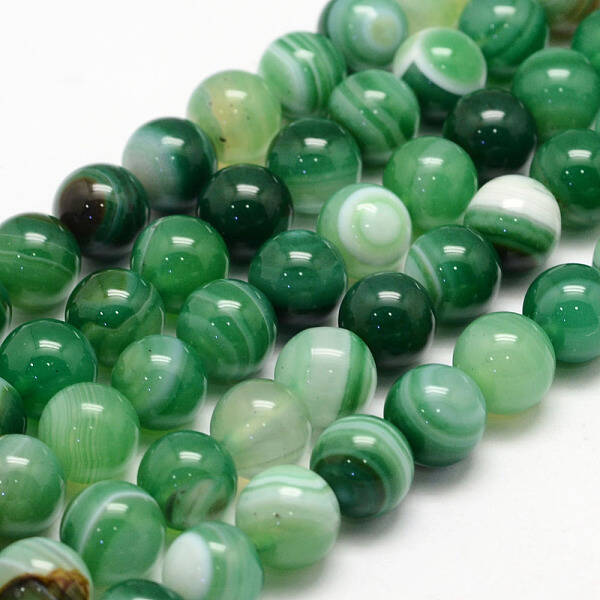 Natural Striped Agate/Banded Agate Bead Strands