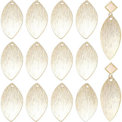BENECREAT 40pcs Real 24K Gold Plated Leaf Charm Pendants