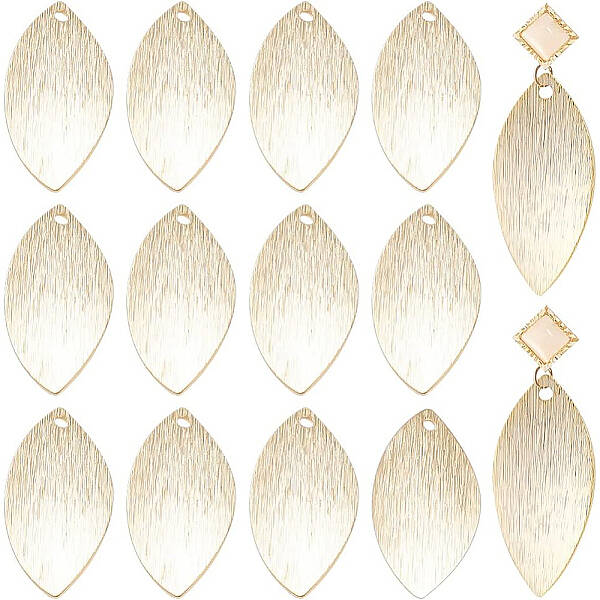 BENECREAT 40pcs Real 24K Gold Plated Leaf Charm Pendants
