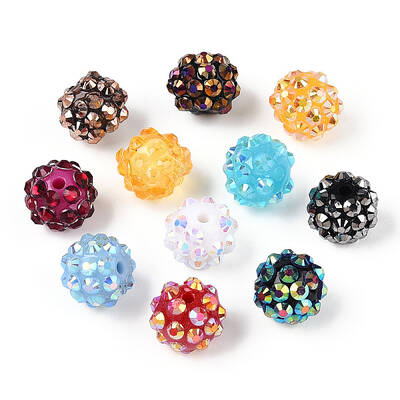 AB-Color Resin Rhinestone Beads