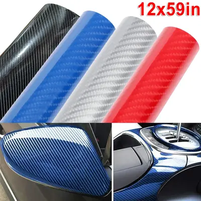 1ft x 5ft Carbon Fiber Vinyl Wrap Roll For Car Window Pillar Post Cover Trim B Pillar Panel ,Super Glossy Car Wrap Film Hood ...