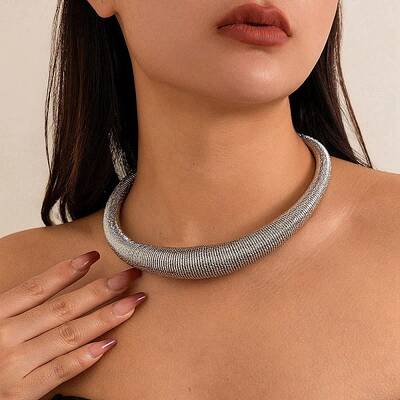 Iron Round Snake Chains Choker Necklaces