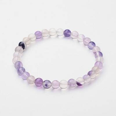 Natural Fluorite Beaded Stretch Bracelets