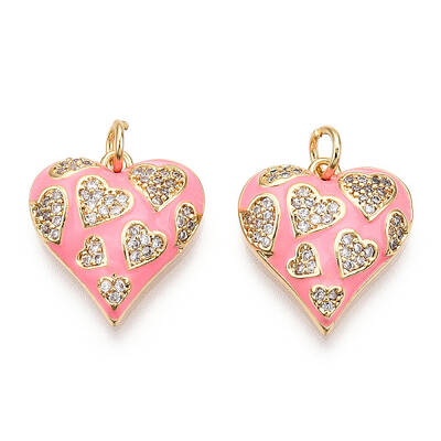 Real 18K Gold Plated Brass Micro Pave Clear Cubic Zirconia Pendants